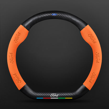 High Strength Carbon Fiber Suede Steering Wheel Cover - Anti-slip, Wear-resistant, Heat Stable, Stylish