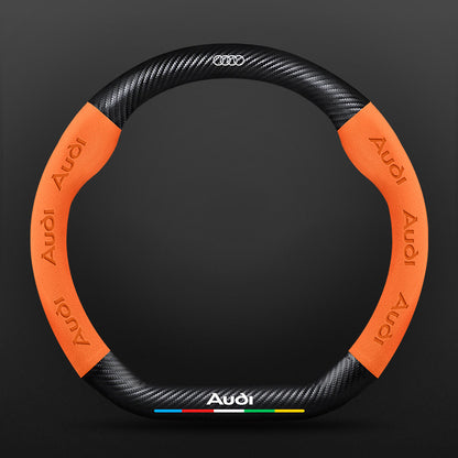 High Strength Carbon Fiber Suede Steering Wheel Cover - Anti-slip, Wear-resistant, Heat Stable, Stylish
