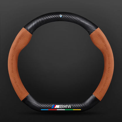 High Strength Carbon Fiber Suede Steering Wheel Cover - Anti-slip, Wear-resistant, Heat Stable, Stylish