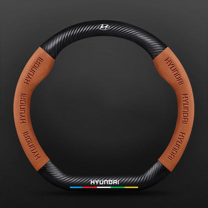High Strength Carbon Fiber Suede Steering Wheel Cover - Anti-slip, Wear-resistant, Heat Stable, Stylish