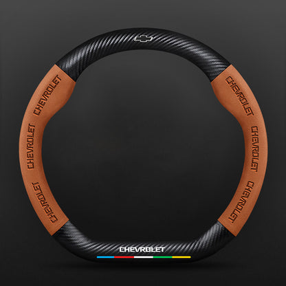 High Strength Carbon Fiber Suede Steering Wheel Cover - Anti-slip, Wear-resistant, Heat Stable, Stylish