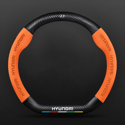 High Strength Carbon Fiber Suede Steering Wheel Cover - Anti-slip, Wear-resistant, Heat Stable, Stylish