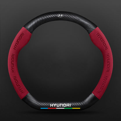 High Strength Carbon Fiber Suede Steering Wheel Cover - Anti-slip, Wear-resistant, Heat Stable, Stylish