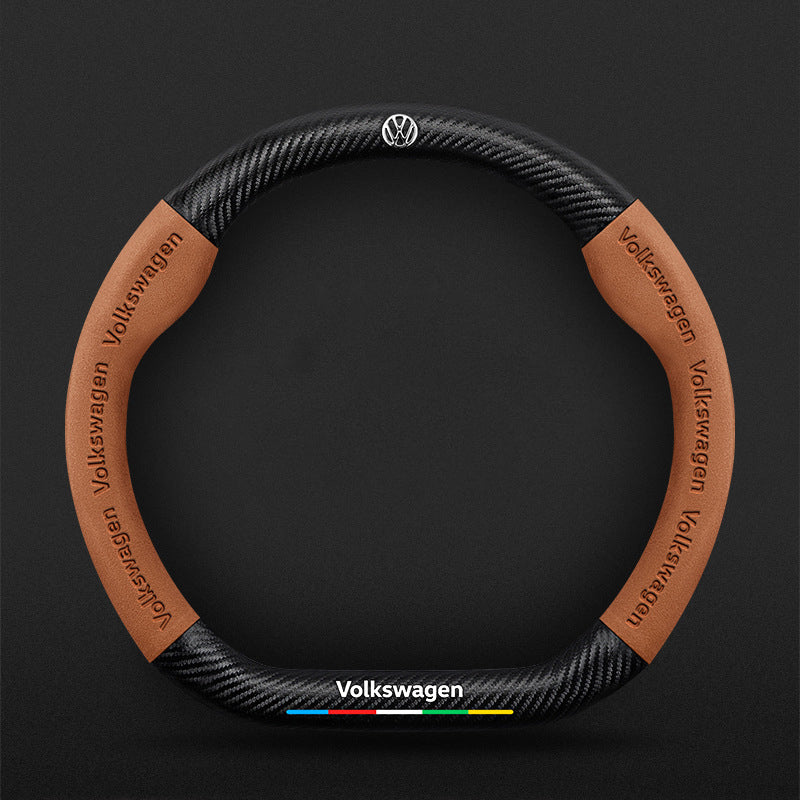 High Strength Carbon Fiber Suede Steering Wheel Cover - Anti-slip, Wear-resistant, Heat Stable, Stylish