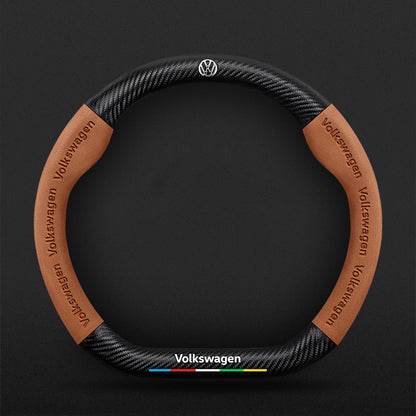 High Strength Carbon Fiber Suede Steering Wheel Cover - Anti-slip, Wear-resistant, Heat Stable, Stylish