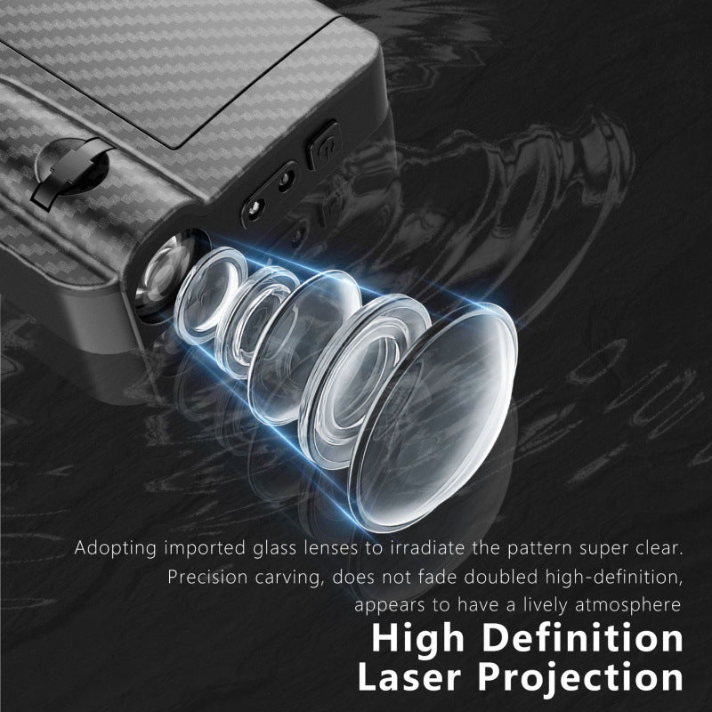 Auto Wireless Welcome Lights - Carbon Fiber Style, Logo Projector + Infrared Sensing, No Wiring Needed