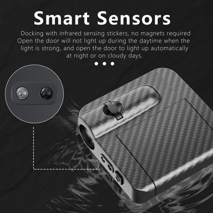 Auto Wireless Welcome Lights - Carbon Fiber Style, Logo Projector + Infrared Sensing, No Wiring Needed