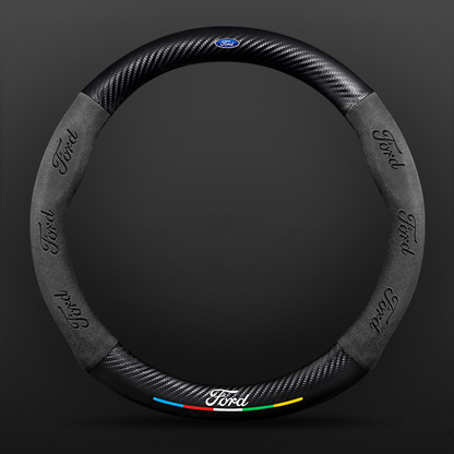 High Strength Carbon Fiber Suede Steering Wheel Cover - Anti-slip, Wear-resistant, Heat Stable, Stylish