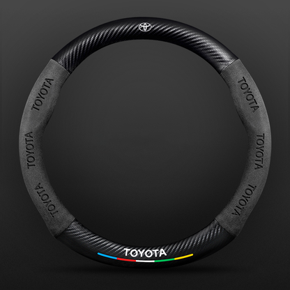 High Strength Carbon Fiber Suede Steering Wheel Cover - Anti-slip, Wear-resistant, Heat Stable, Stylish