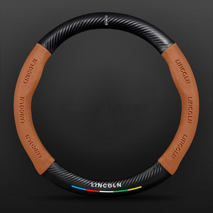 High Strength Carbon Fiber Suede Steering Wheel Cover - Anti-slip, Wear-resistant, Heat Stable, Stylish