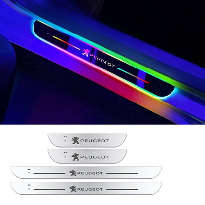 Wireless LED Color-Changing Ambient Door Sill Lights - Auto Welcome Projection Scuff Plate with Smart Motion Sensor