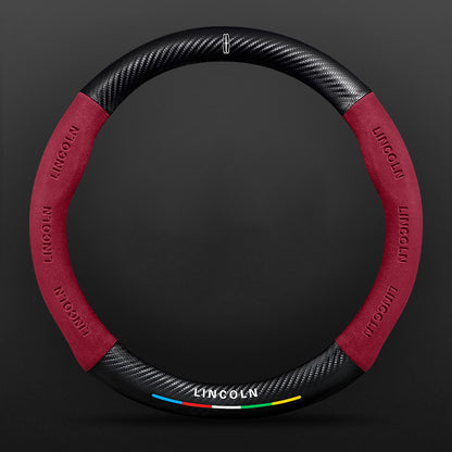 High Strength Carbon Fiber Suede Steering Wheel Cover - Anti-slip, Wear-resistant, Heat Stable, Stylish