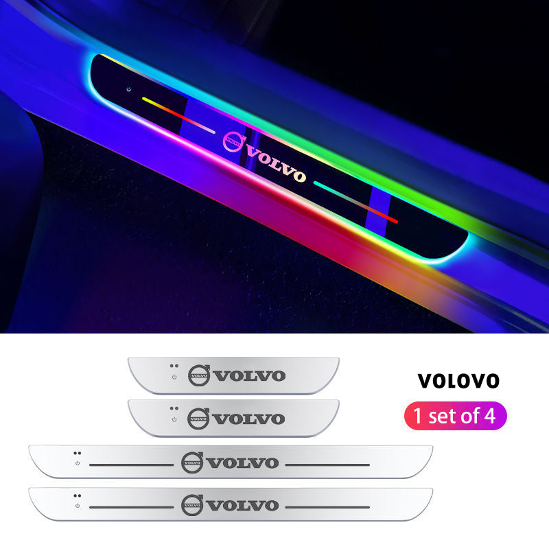 Wireless LED Color-Changing Ambient Door Sill Lights - Auto Welcome Projection Scuff Plate with Smart Motion Sensor