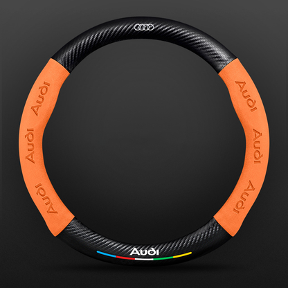 High Strength Carbon Fiber Suede Steering Wheel Cover - Anti-slip, Wear-resistant, Heat Stable, Stylish