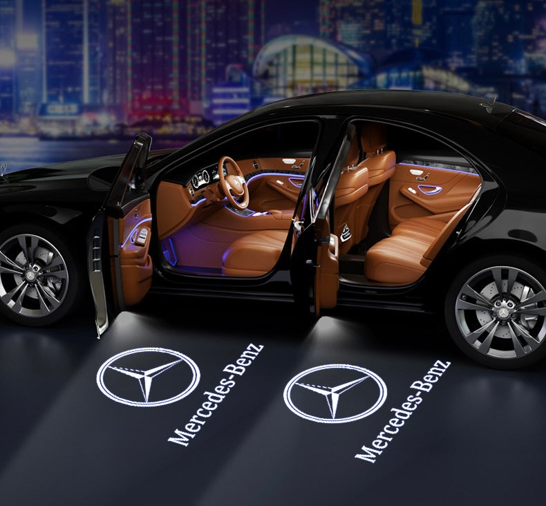 Auto Wireless Welcome Lights - Carbon Fiber Style, Logo Projector + Infrared Sensing, No Wiring Needed