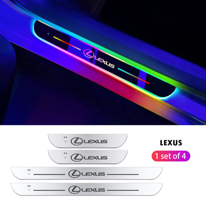 Wireless LED Color-Changing Ambient Door Sill Lights - Auto Welcome Projection Scuff Plate with Smart Motion Sensor