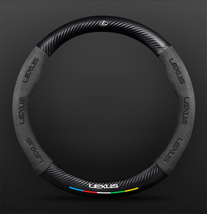 High Strength Carbon Fiber Suede Steering Wheel Cover - Anti-slip, Wear-resistant, Heat Stable, Stylish