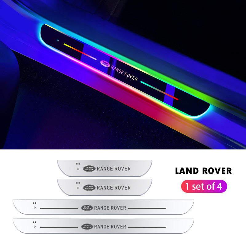 Wireless LED Color-Changing Ambient Door Sill Lights - Auto Welcome Projection Scuff Plate with Smart Motion Sensor